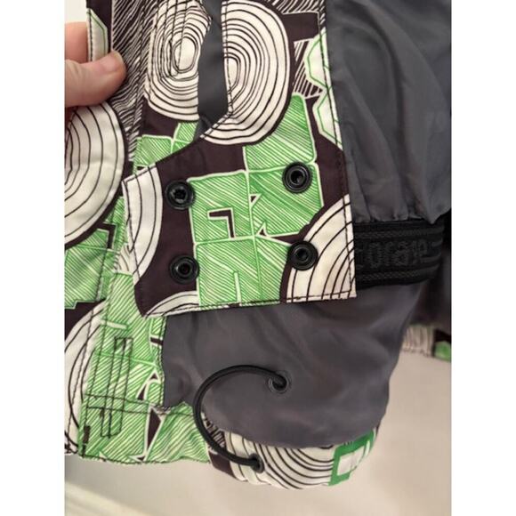 Orage Ski Snowboard Hooded Jacket Green White Geometric Design Youth Medium - Picture 4 of 10